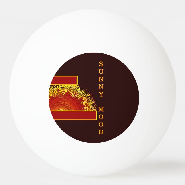 Sol explosion gul orange brun abstrakt anpassad pingisboll (Framsidan)