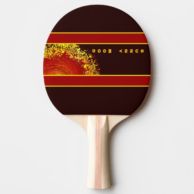 Sol explosion gul orange brun abstrakt anpassad pingisracket (Framsidan)