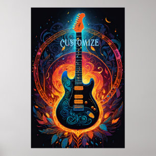 Sol Fire Electric Guitar Poster