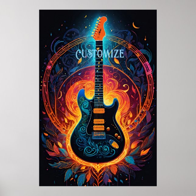 Sol Fire Electric Guitar Poster (Framsidan)
