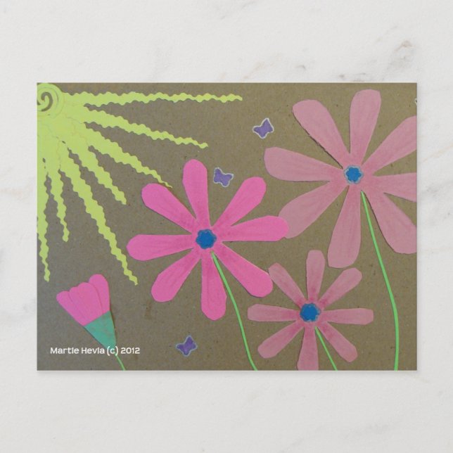 Sol & Flowers - Skrapbok Vykort (Framsida)