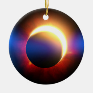 Sol- förmörkelse julgransprydnad keramik