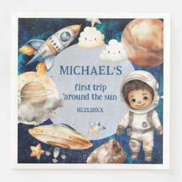 Sol första Resa runt foto 1:a födelsedagen vid Sol Pappersservett