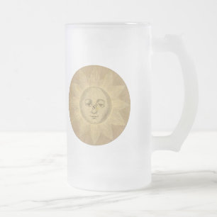 Sol från Antique Bowles Karta, cirka 1780 Frostat Ölglas