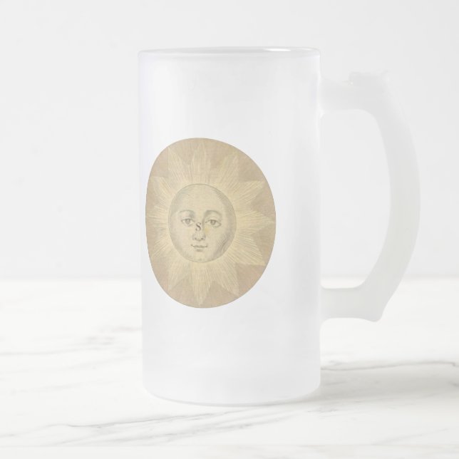 Sol från Antique Bowles Karta, cirka 1780 Frostat Ölglas (Höger)