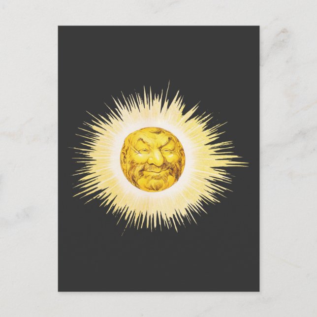 Sol glad ansikte vykort (Framsida)