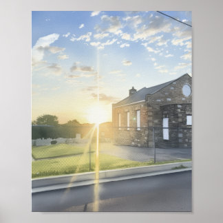 Sol Glare på morgonen Poster