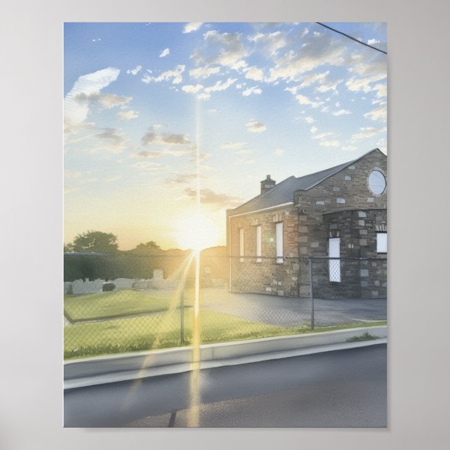 Sol Glare på morgonen Poster (Framsidan)