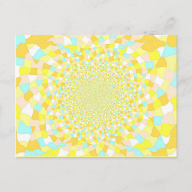 Sol Glint Vatten BeDazzle Art-vykort blått/Guld Vykort (Framsida)