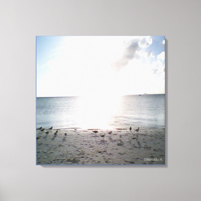 Sol gloria vid stranden canvastryck (Framsida)