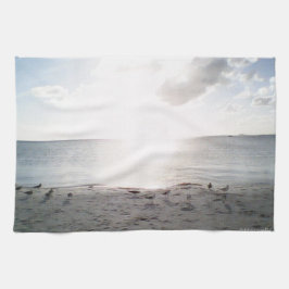 Sol gloria vid stranden kökshandduk