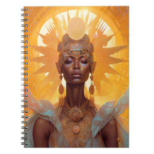Sol Goddess Fantasy Art Anteckningsbok