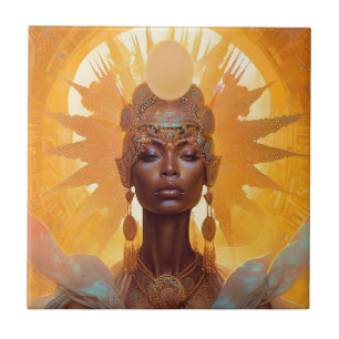 Sol Goddess Fantasy Art Kakelplatta