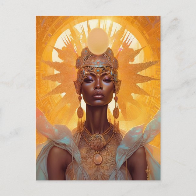 Sol Goddess Fantasy Art Vykort (Framsida)