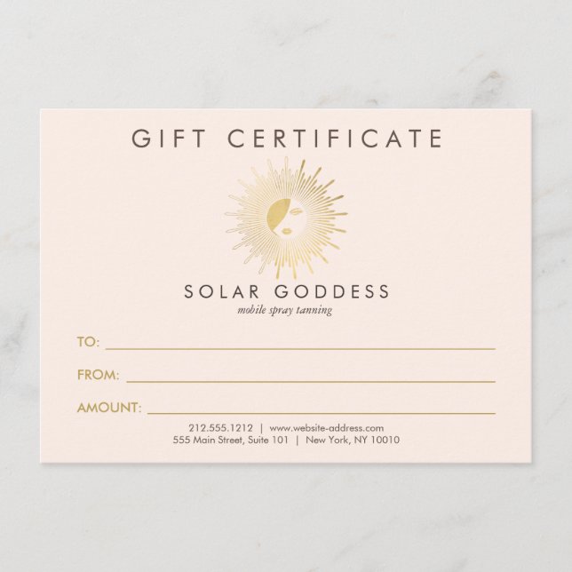 Sol Goddess Girl Logotyp Spray Tanning Rosa Gift C (Framsida)