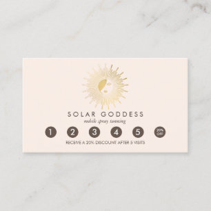 Sol Goddess Girl Logotyp Spray Tanning Rosa Loyalt Lojalitetskort