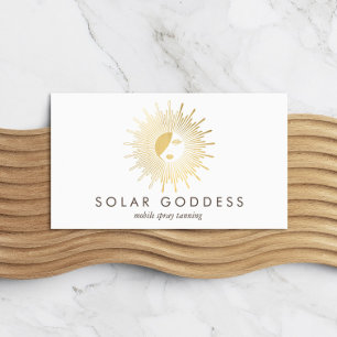 Sol Goddess Girl Logotyp Spray Tanning Salon Visitkort
