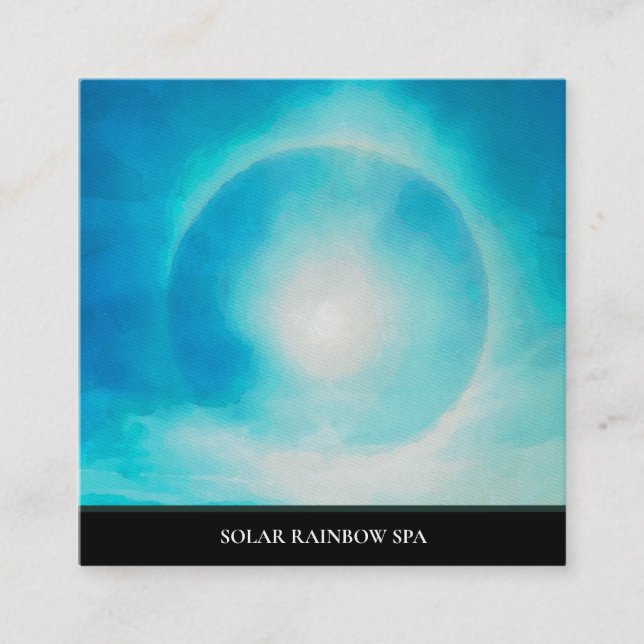 *~* Sol Gräs Blue Mountain Rainbow Affärskort Fyrkantigt Visitkort (Framsida)