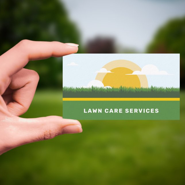 Sol & Grass - Gräsmatta Visitkort (Sun & Grass - Lawn Care Services Business Card)