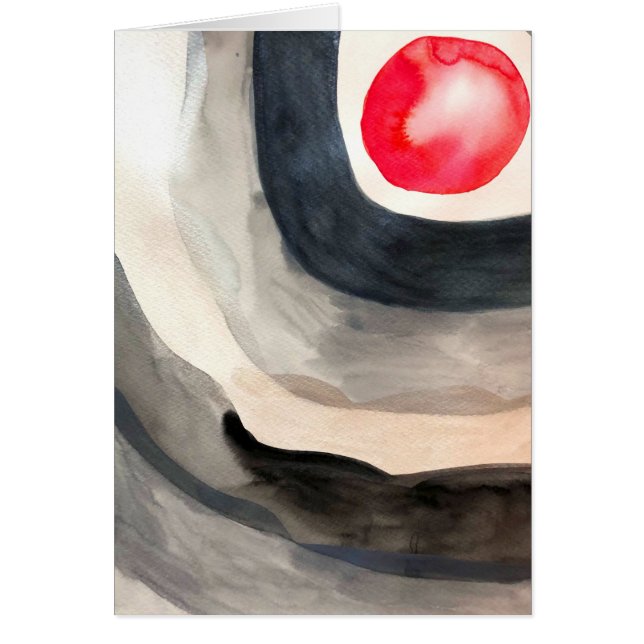 Sol grått och svart abstrakt modern konst hälsningskort (Framsidan)