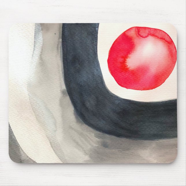 Sol grått och svart abstrakt modern konst musmatta (Framsidan)