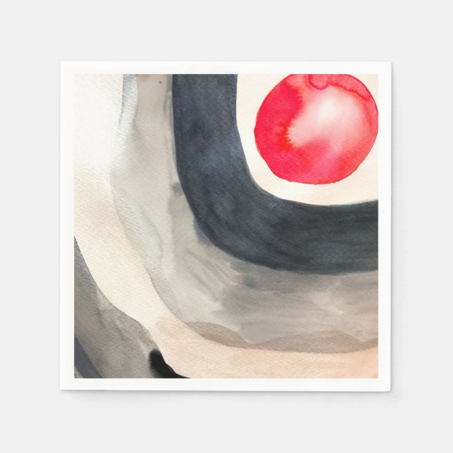 Sol grått och svart abstrakt modern konst pappersservett (Framsidan)