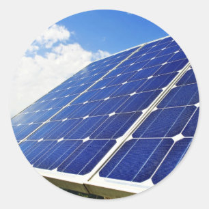 Sol- grön energi driver runt klistermärke