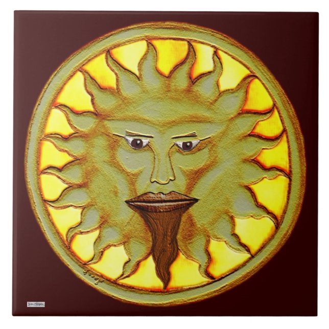 Sol gud (Ra) Kakelplatta (Framsidan)