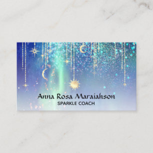 *~* Sol Guld Stars Gnistra Måne kelestial regnbåge Visitkort