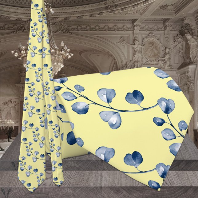 Sol Gult & Dusty Blue Eucalyptus Bröllop Slips (Skapare uppladdad)