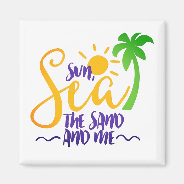 Sol, hav, land och mig magnet (Framsidan)