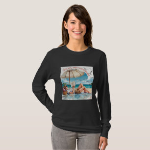 Sol, hav och en bra bok Långärmad strand-t-shirt T Shirt