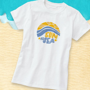 Sol, hav och sommarstrand t shirt