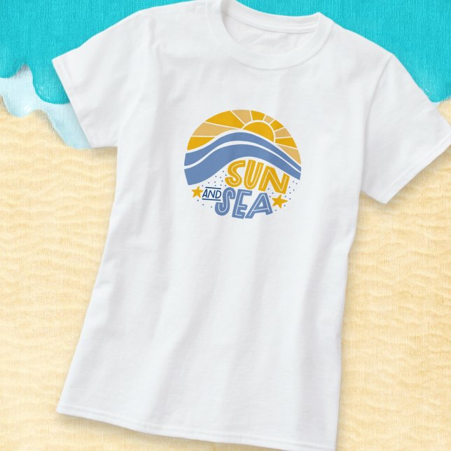 Sol, hav och sommarstrand t shirt (Skapare uppladdad)
