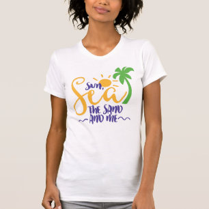 Sol, Havet, Sand and Me Women-flickorna T Shirt