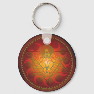 sol- hexagram för sekhmet nyckelring