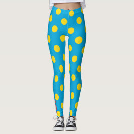 Sol & himmel: Gul prick på azurblå leggings