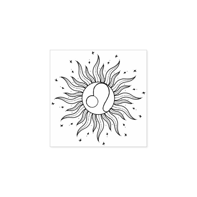 Sol Horoscope Leo Stämpel (Tryck)