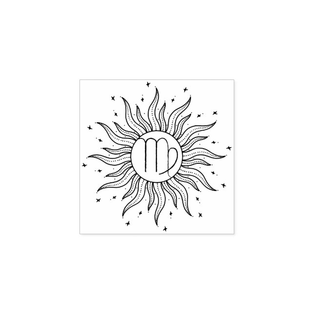 Sol Horoscope Våg Stämpel (Tryck)