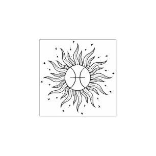 Sol Horoskop Fiskarna Stjärntecken Stämpel
