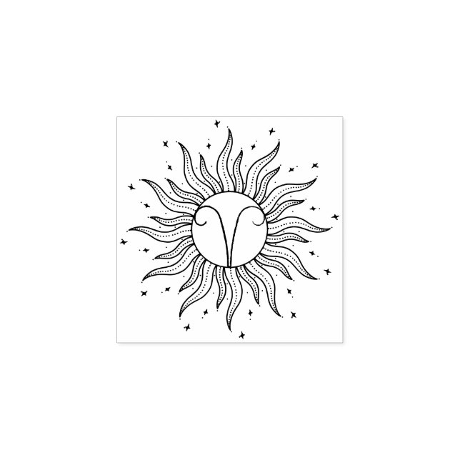Sol Horoskop Väduren Stämpel (Tryck)