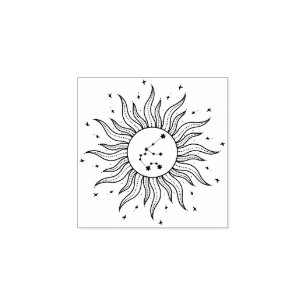Sol Horoskop Vattumannen Tecken Stämpel