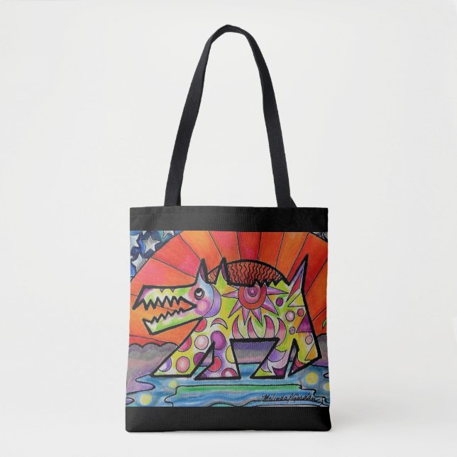 Sol Hund Tote Bag Tygkasse (Framsida)