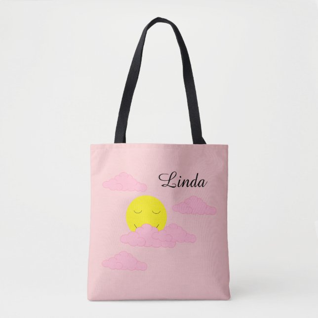 Sol i disig himmel: Ljust rosa  Tygkasse (Framsida)