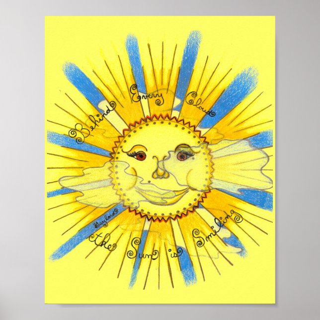 Sol i moln - 8 x 10 tum utskrift poster (Framsidan)
