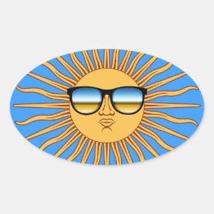 Sol i Shades Ovalt Klistermärke