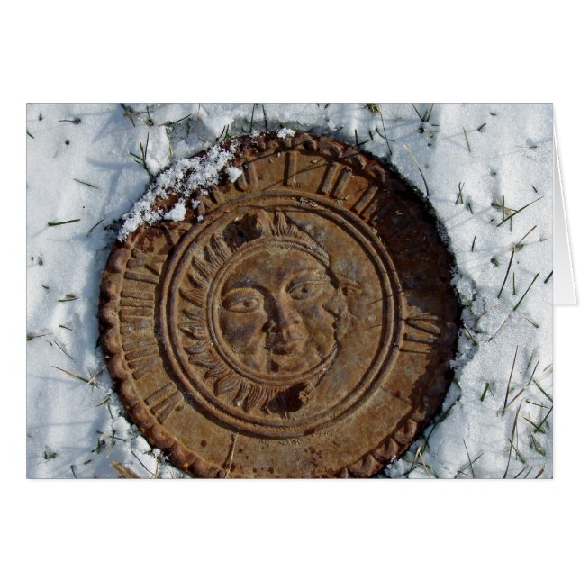 Sol i Snö Låt oss något varm Hälsningskort (Framsidan Horizontal)