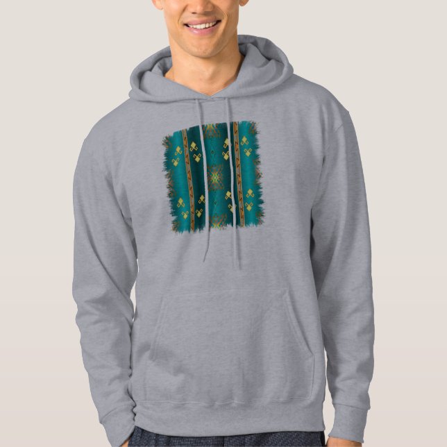 Sol i tröja för vinterfiltmönster sweatshirt med luva (Framsida)