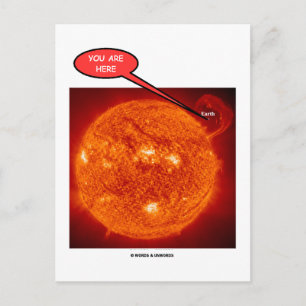Sol jorden du är här (astronomi Humor) Vykort