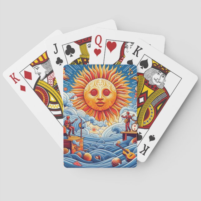 Sol-Kisse Oceanen Sylt: Vibrant Music Festival Art Casinokort (Baksidan)